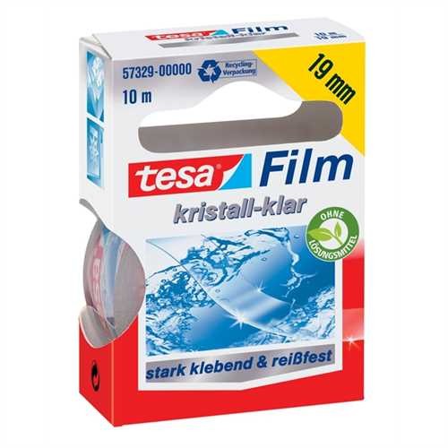 tesa Klebeband KRISTALL-KLAR, selbstklebend, 19 mm x 10 m, farblos, transparent