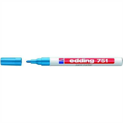 edding Lackmarker, 751, Rundspitze, 1 - 2 mm, Schreibfarbe: hellblau