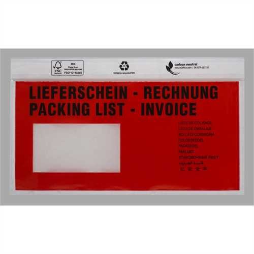 DEBATIN™ Begleitpapiertasche UNIPACK™ premium, Polyethylen, LIEFERSCHEIN - RECHNUNG, selbstklebend,