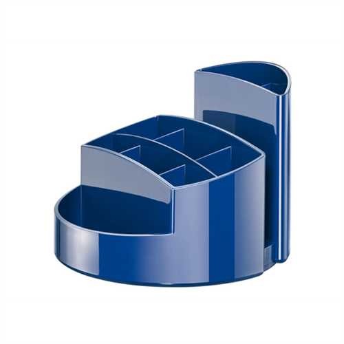 HAN Stifteköcher RONDO, Kunststoff, rund, 140 x 109 mm, 9 Fächer, blau