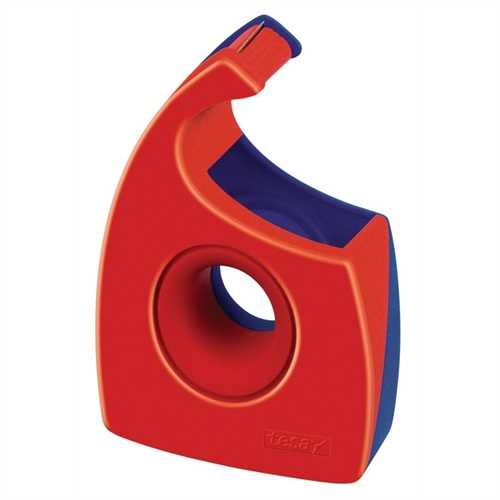 tesa Handabroller Easy Cut, leer, für Rollen bis 19 mm x 33 m, rot/blau