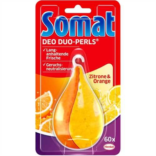 Somat Spülmaschinendeo, DEO DUO-PERLS, für 60 Reinigungen, Zitrone & Orange