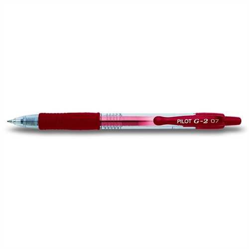 PILOT Gelschreiber BL-G2 07, Druckmechanik, 0,4 mm, Schreibfarbe: dunkelrot