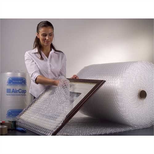 AirCap Luftpolsterfolie, Polyethylen, kleinnoppig, 40 cm x 5 m, farblos, transparent