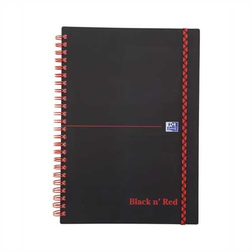 Oxford Collegeblock Black n' Red, Polypropylen, liniert, A5, 90 g/m², Optik Paper, hochweiß, Einband