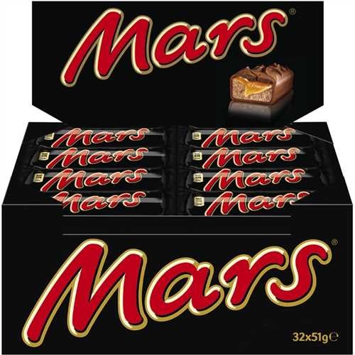 Mars Schokoladenriegel, Single-Pack, 32 x 51 g (1.632 g)