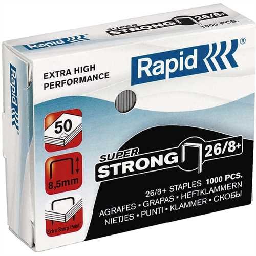 Rapid Heftklammer, SUPER STRONG, 26/8+, verzinkt (1.000 Stück)