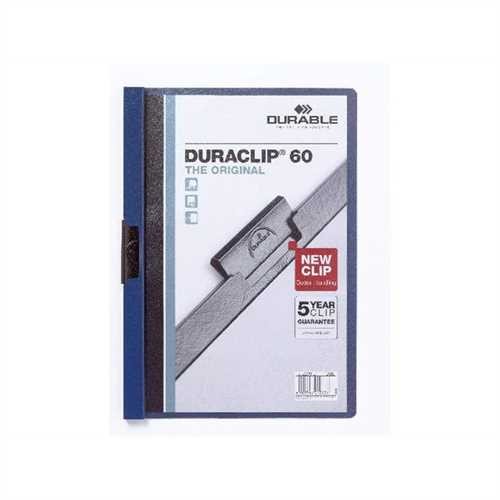 DURABLE Klemmmappe DURACLIP, Hartfolie, A4, für: 60 Blatt, dunkelblau