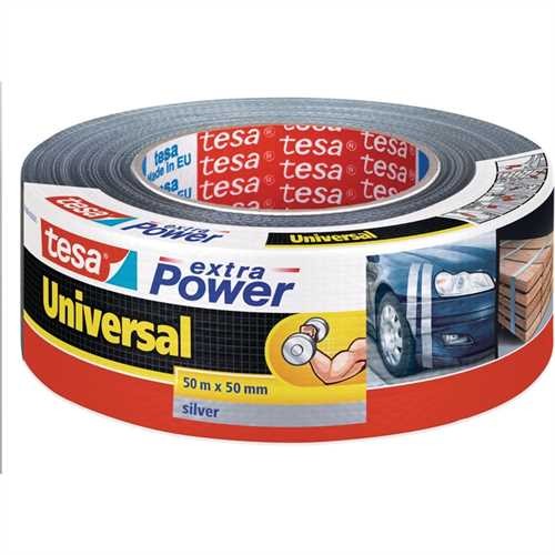 tesa Gewebeband extra Power Universal, selbstklebend, 50 mm x 50 m, silber