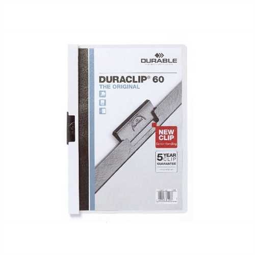 DURABLE Klemmmappe DURACLIP, Hartfolie, A4, für: 60 Blatt, weiß