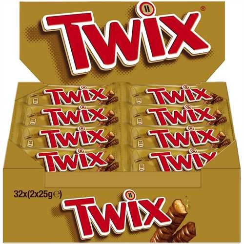 Twix Schokoladenriegel, Single-Pack, 32 x 50 g (1.600 g)