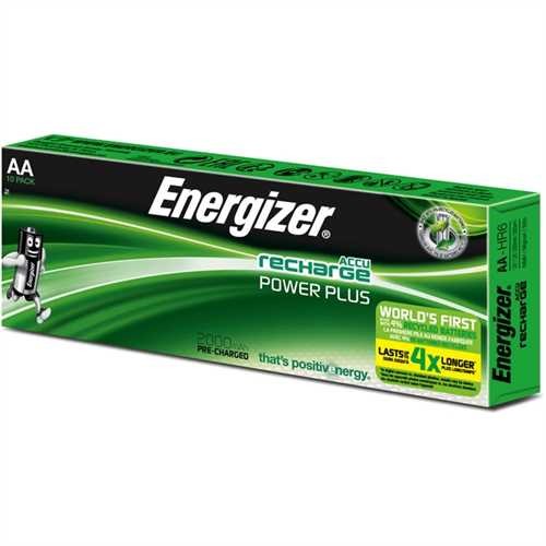 Energizer Akkumulator, POWER PLUS, Nickel-Metallhydrid, Mignon, AA, HR6, 1,2 V, 2.000 mAh (10 Stück)