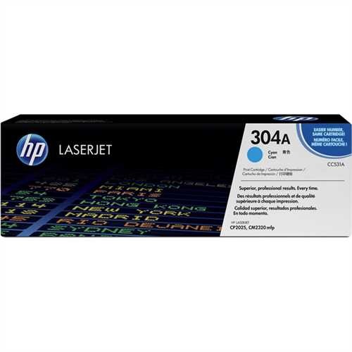 HP Toner, 304A, CC531A, original, cyan, 2.800 Seiten