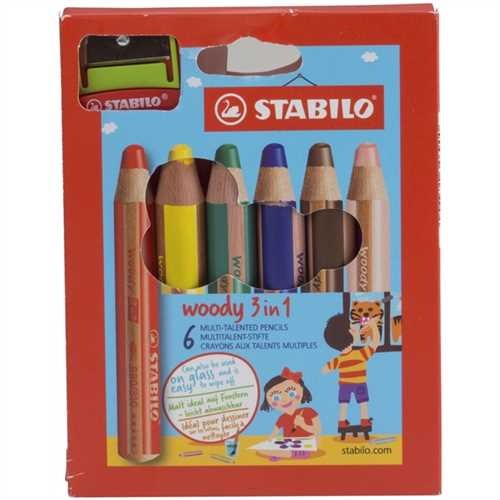 Stabilo Woody 3in1 6er+Spit