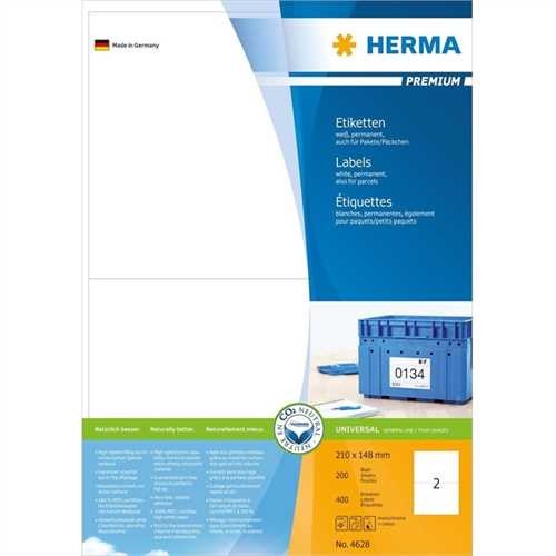 HERMA Etikett, Inkjet/Laser/Kopierer, selbstklebend, 210 x 148 mm, weiß (400 Stück)