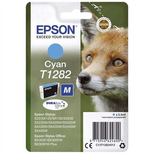 EPSON Tintenpatrone, T1282, C13T12824012, original, cyan, 3,5 ml, 175 Seiten