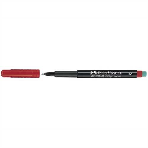 FABER-CASTELL OH-Stift MULTIMARK, S, permanent, 0,4 mm, Schreibfarbe: rot