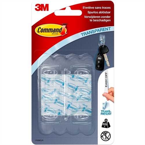 Command™ Klebehaken Mini, 17006CLR, Größe S, selbstklebend, transparent, 6 Haken / 8 Strips (6 Stück