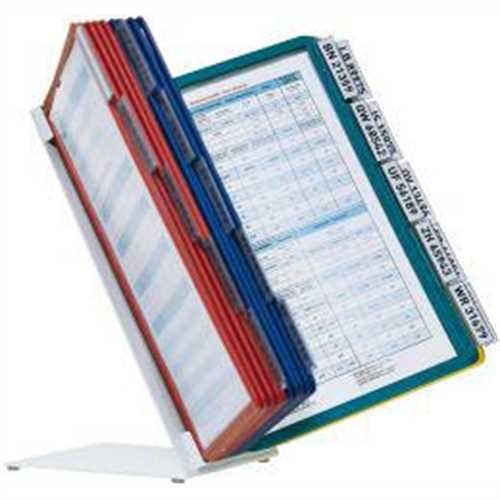 DURABLE Sichttafelständer VARIO TABLE 10, für: 10 Sichttafeln, A4, farblos/sortierter Rahmen, gefüll