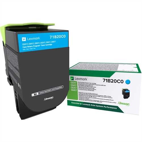 LEXMARK™ Toner Rückgabekassette, 71B20C0, original, cyan, 2.300 Seiten