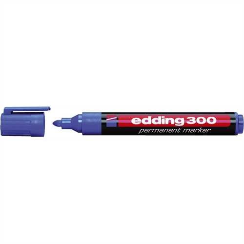 edding Permanentmarker 300, nachfüllbar, Rundspitze, 1,5 - 3 mm, Schaftfarbe: schwarz, Schreibfarbe: