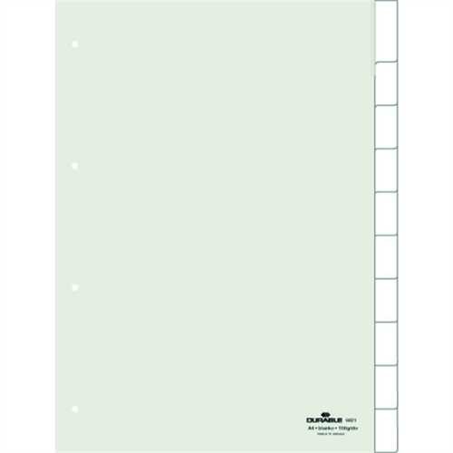 DURABLE Register, blanko / 0 - 10, 4fach Lochung, A4, 10 Blatt, transparent (1 Stück)