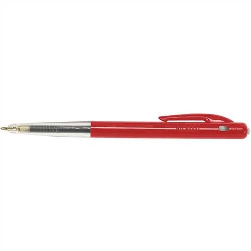 BIC Kugelschreiber M10™ clic, Einweg, Druckmechanik, F, 0,3 mm, Schreibfarbe: rot