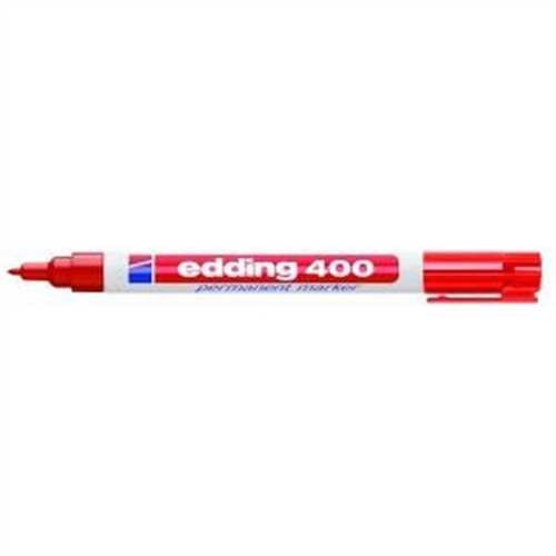 edding Permanentmarker 400, Rundspitze, 1 mm, Schreibfarbe: rot