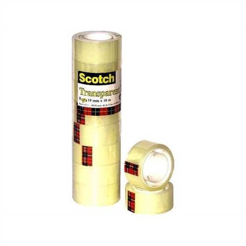 Scotch Klebeband 550, selbstklebend, 19 mm x 10 m, transparent (8 Rollen)