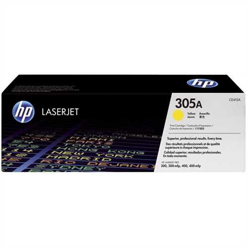 HP Toner, 305A, CE412A, original, gelb, 2.600 Seiten