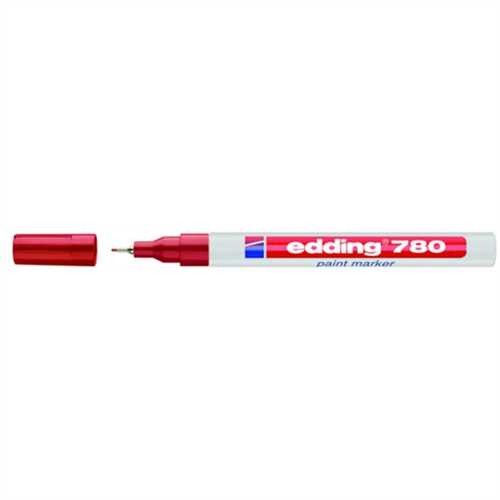 edding Lackmarker 780, Einweg, Rundspitze, 0,8 mm, Schreibfarbe: rot