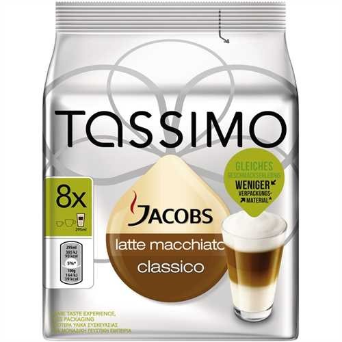 JACOBS Kapsel T-DISC, latte macchiato classico, koffeinhaltig (8 Stück)