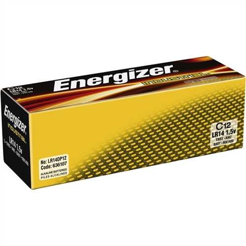 Energizer Batterie, INDUSTRIAL, Baby, C, LR14, 1,5 V (12 Stück)