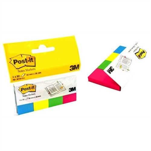 Post-it Haftnotiz Page Marker, ultra, 20 x 38 mm, blau/gelb/grün/pink, 50 Blatt (4 Blocks)