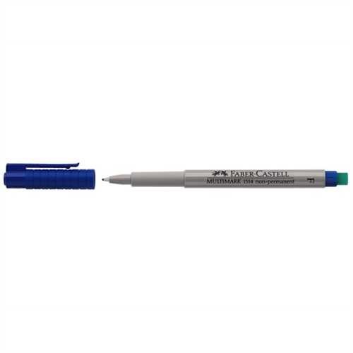 FABER-CASTELL OH-Stift MULTIMARK, F, non-permanent, 0,6 mm, Schreibfarbe: blau