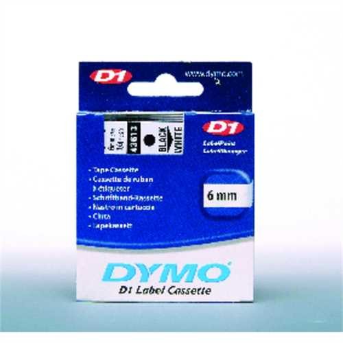 DYMO Schriftbandkassette, D1, 6 mm x 7 m, schwarz auf weiß