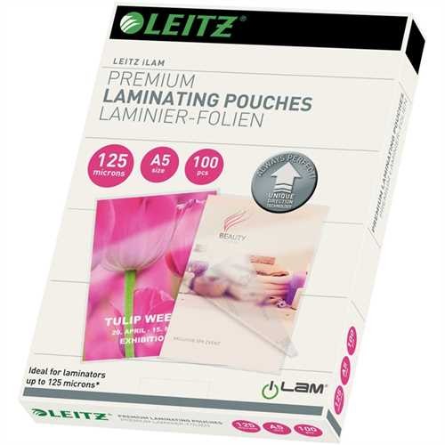 LEITZ Laminiertasche iLAM UDT, A5, 0,125 mm, farblos, glänzend (100 Stück)