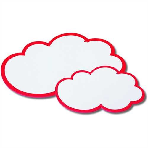 nobo Moderationskarte, Wolke, 62 x 37 cm, 170 g/m², weiß/rot (20 Stück)