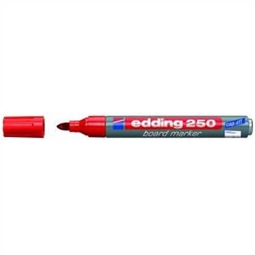 edding Boardmarker 250, nachfüllbar, Rundspitze, 1,5 - 3 mm, Schaftfarbe: grau, Schreibfarbe: rot