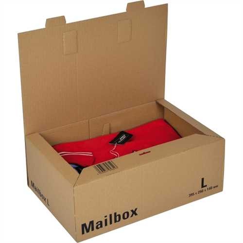 ColomPac Versandkarton MAILBOX, L, 1wellig, B, 400 x 264 x 144 mm, innen: 395 x 250 x 140 mm, 217 g,