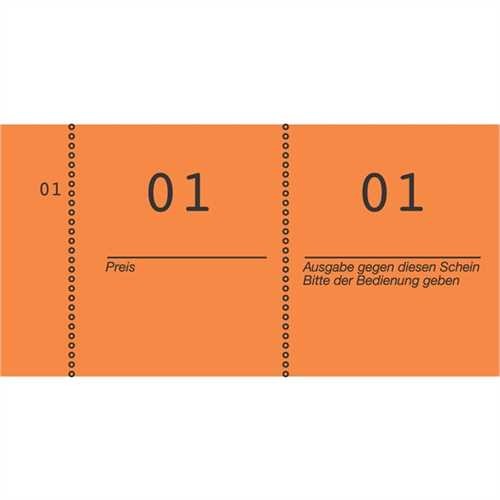 AVERY Zweckform Nummernblock, 1 - 1.000, 105 x 53 mm, orange (10 Stück)