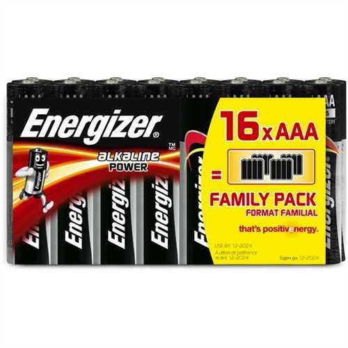 Energizer Batterie, ALKALINE Power, Alkali-Mangan, Micro, AAA, LR03, 1,5 V (16 Stück)