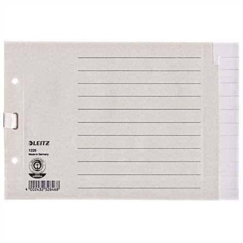 LEITZ Register, Tauenpapier (RC), 100 g/m², blanko, A5 quer, 24 x 16 cm, 12 Blatt, grau