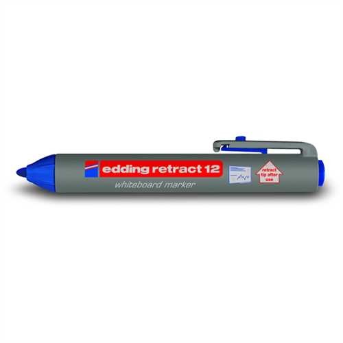 edding Boardmarker retract 12, nachfüllbar, Rundspitze, 1,5 - 3 mm, Schaftfarbe: grau, Schreibfarbe: