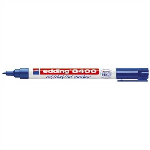 edding CD-Marker 8400, Einweg, Rundspitze, 0,5 - 1 mm, Schreibfarbe: blau