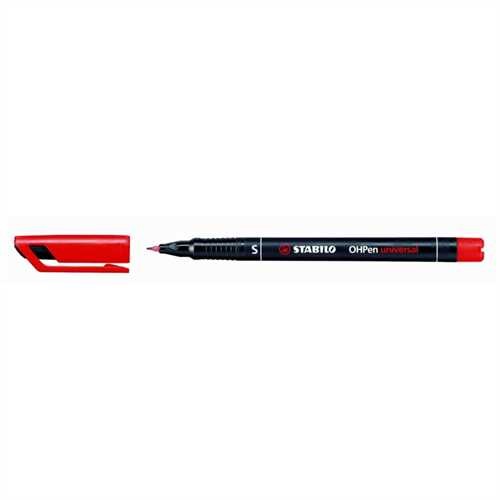 STABILO OH-Stift OHPen universal, S, nachfüllbar, permanent, Rundspitze, 0,4 mm, Schaftfarbe: schwar