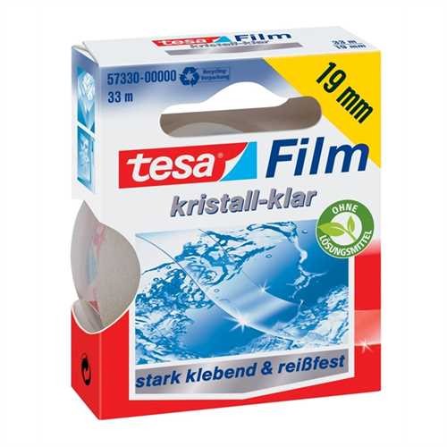 tesa Klebeband KRISTALL-KLAR, selbstklebend, 19 mm x 33 m, farblos, transparent