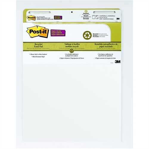 Post-it Flipchartblock Meeting Chart, blanko, 63,5 x 76,2 cm, RC, weiß, 2 x 30 Blatt