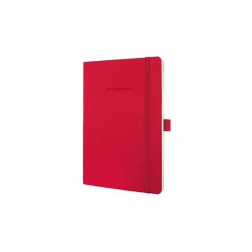 SIGEL Notizbuch CONCEPTUM, kariert, 135 x 210 mm, chamois, Einbandfarbe: rot