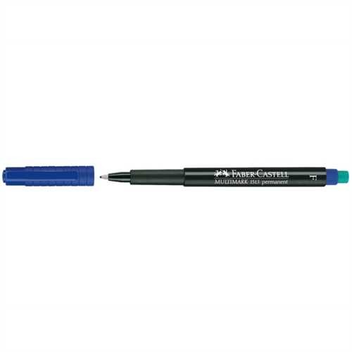 FABER-CASTELL OH-Stift MULTIMARK, F, permanent, 0,6 mm, Schreibfarbe: blau